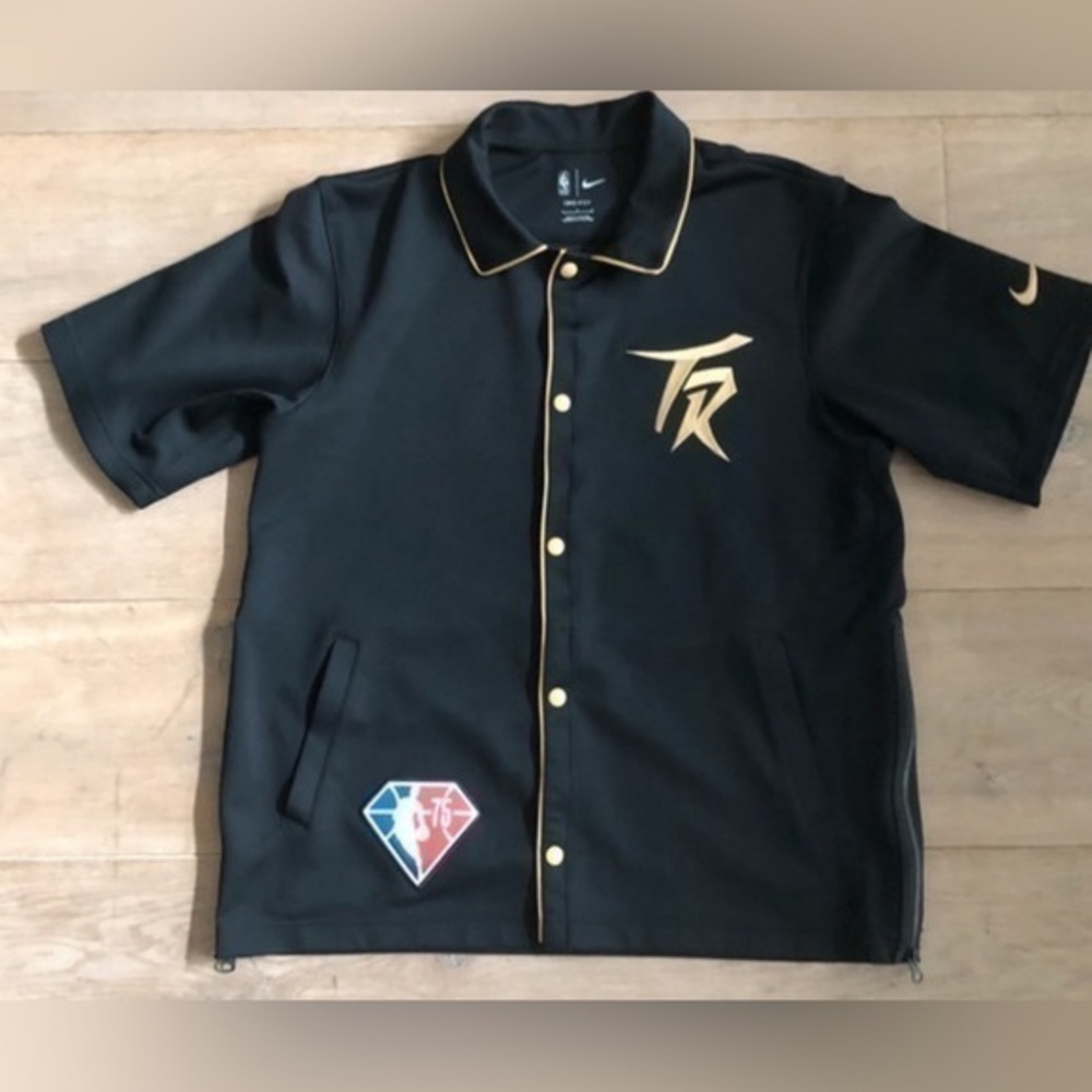 NWT Nike Toronto Raptors Button All Star 75 Year Black Gold men’s Sz l Large - Picture 1 of 12